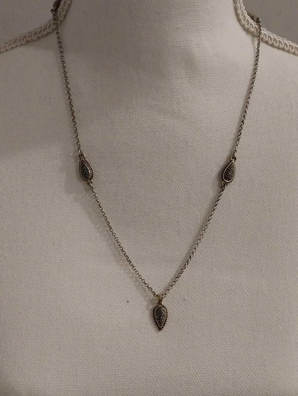Lucky Brand Black Pave Teardrop  Necklace